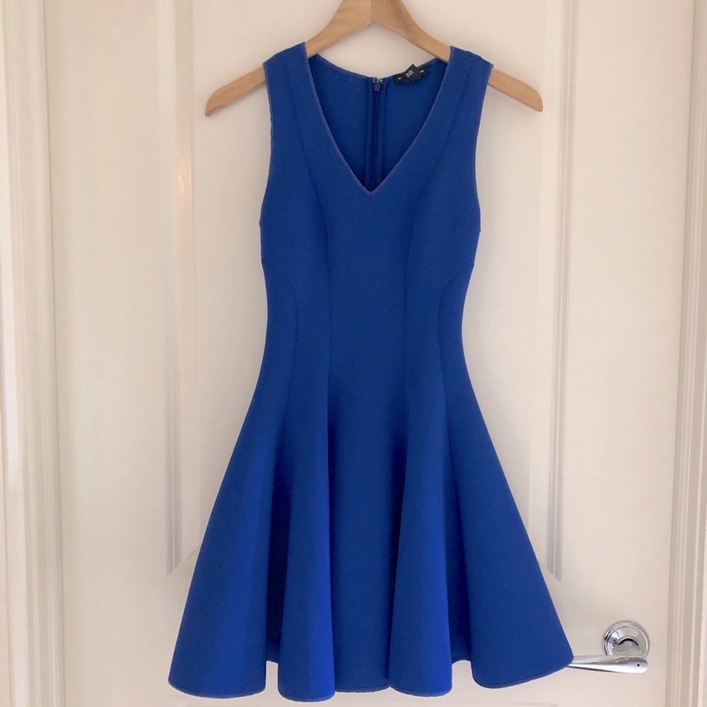 cobalt blue club dress Kanah V-neck Tiered Maxi Dress